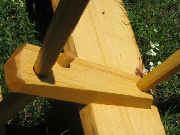 schwere Holzbank rustikal mit Lehne 120 cm,(Buche)