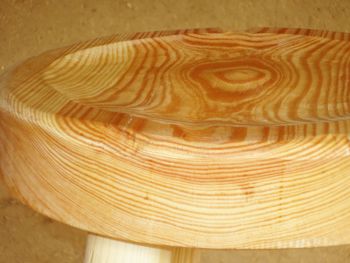 Holzhocker rund mit Sitzmulde ( Esche/ Buche/ Kiefer )